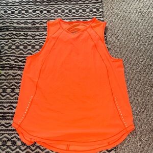 Lululemon Athletica Orange Muscle Tee with Moisture-Wicking Fabric